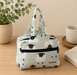 Cute Sheep Print Cotton Cosmetic & Toiletry Bag